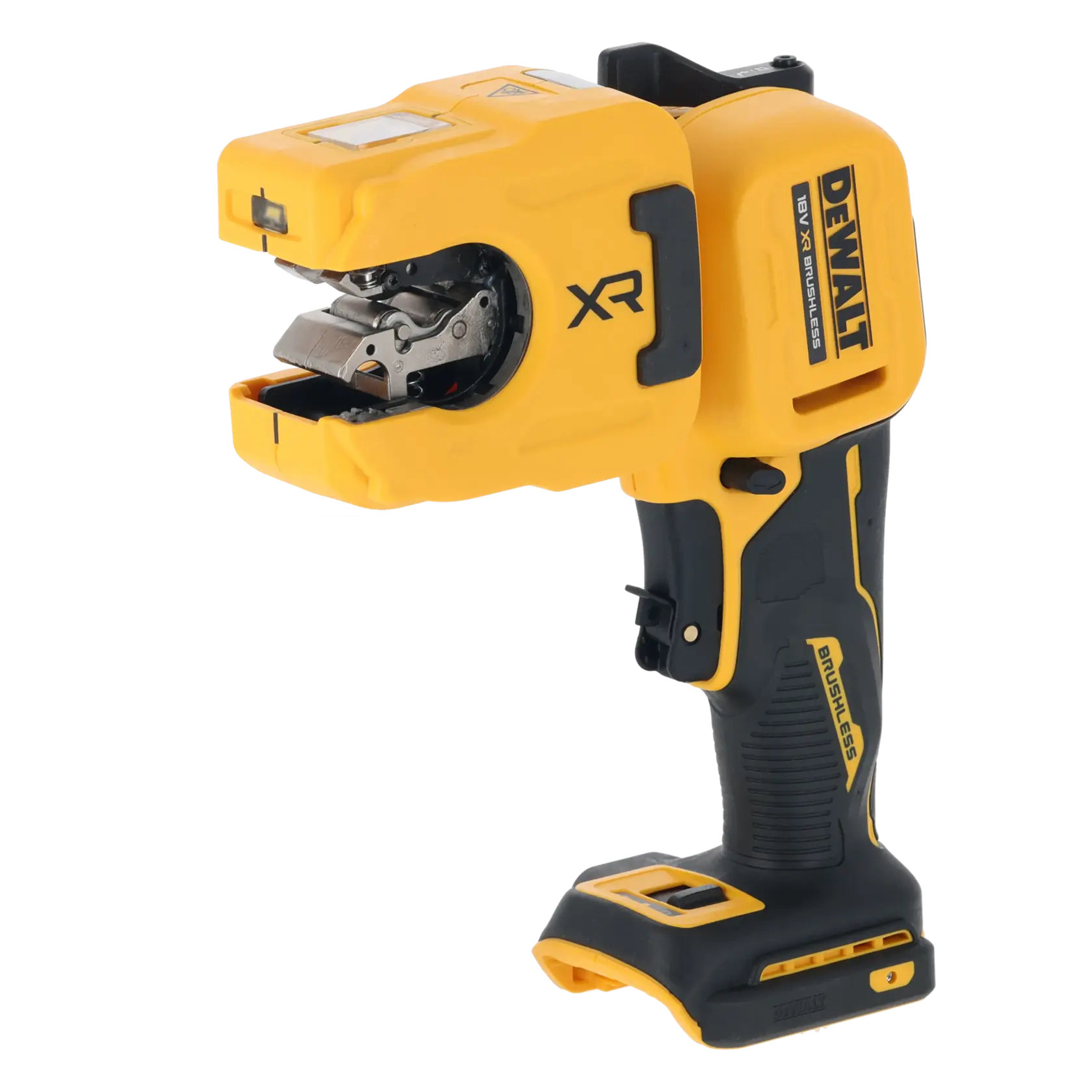 DEWALT Fotowerkzeug DCE154N und DCE154N-XJ. Kompaktes, gelb-schwarzes, kabelloses Gerät.