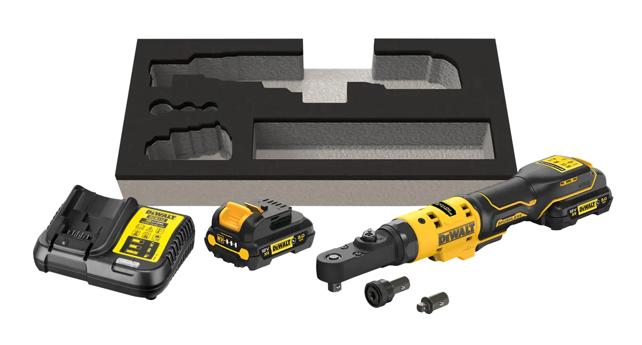 12V XR Akku-Ratsche, 1/4" und 3/8" (bürstenlos) inkl. 1x G-Akku (12 Volt / 3 Ah)