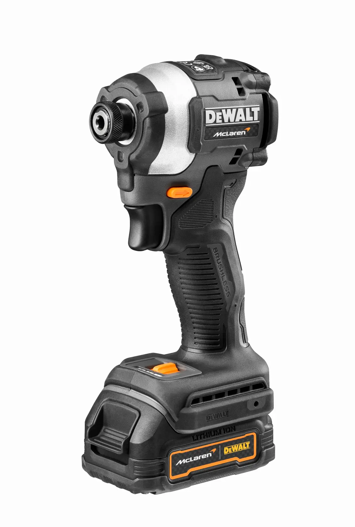 18V XR Akku-Schlagschrauber 1/4" (bürstenlos), max. 206 Nm, inkl. 2x Powerstack Akku (18 Volt / 1,7 Ah) mit Pouch-Akku Technologie im McLaren Design