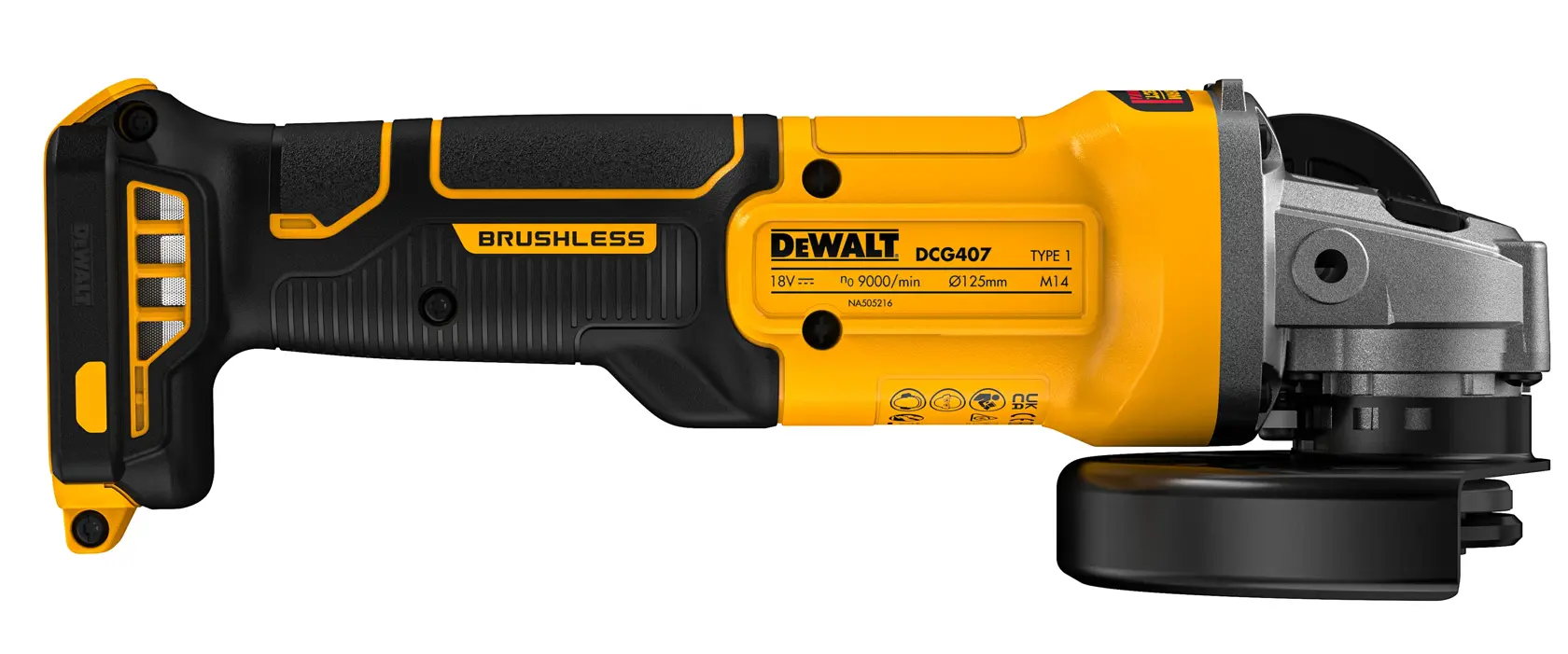 18 Volt Akku-Winkelschleifer 125 mm, Schiebeschalter - Basisversion