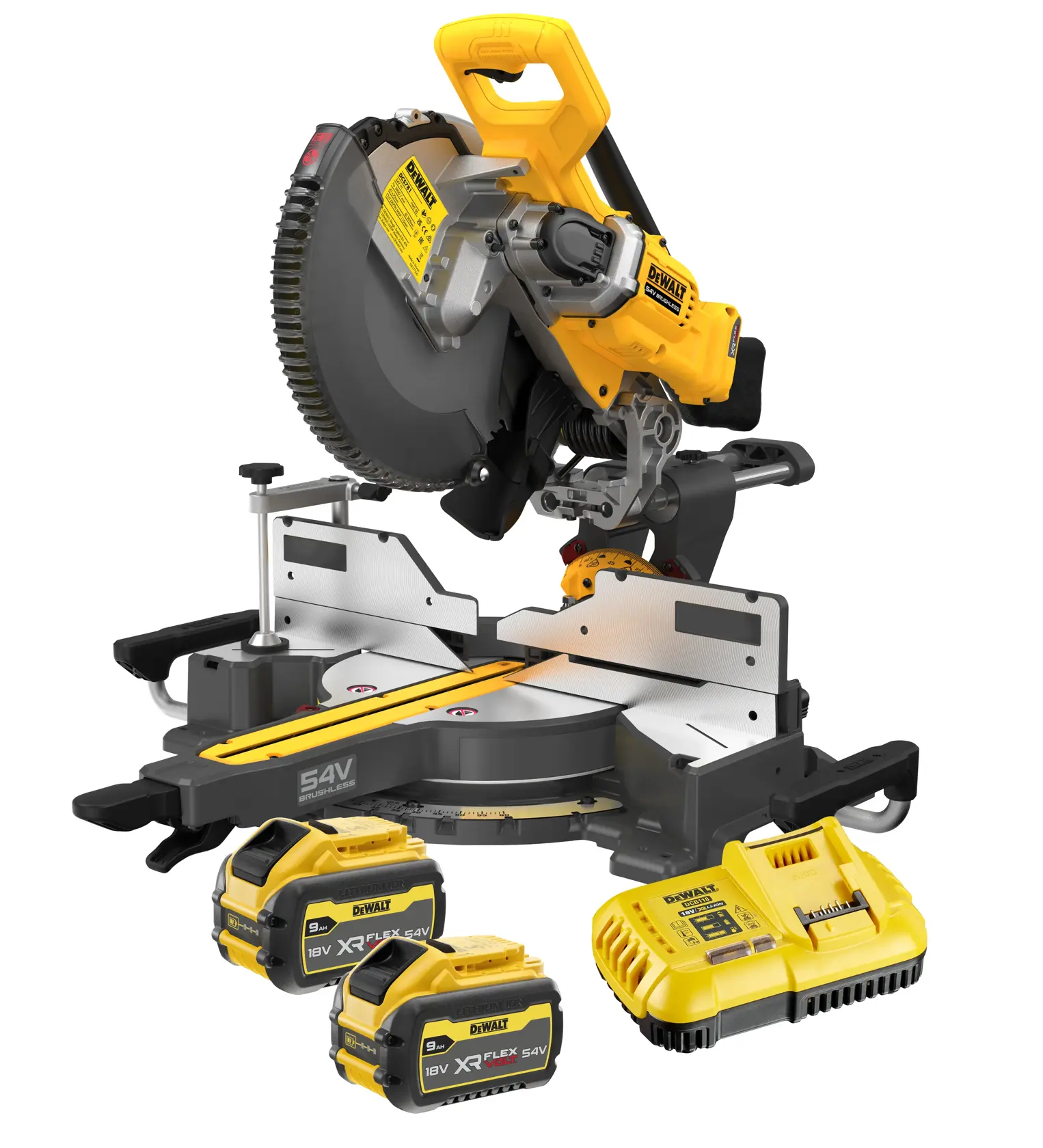 DEWALT Fotografie-Säge, SKUs DCS781X2-QW, DCS781X2, gelb-schwarz. Profi-Werkzeug für Präzisionsschnitte.