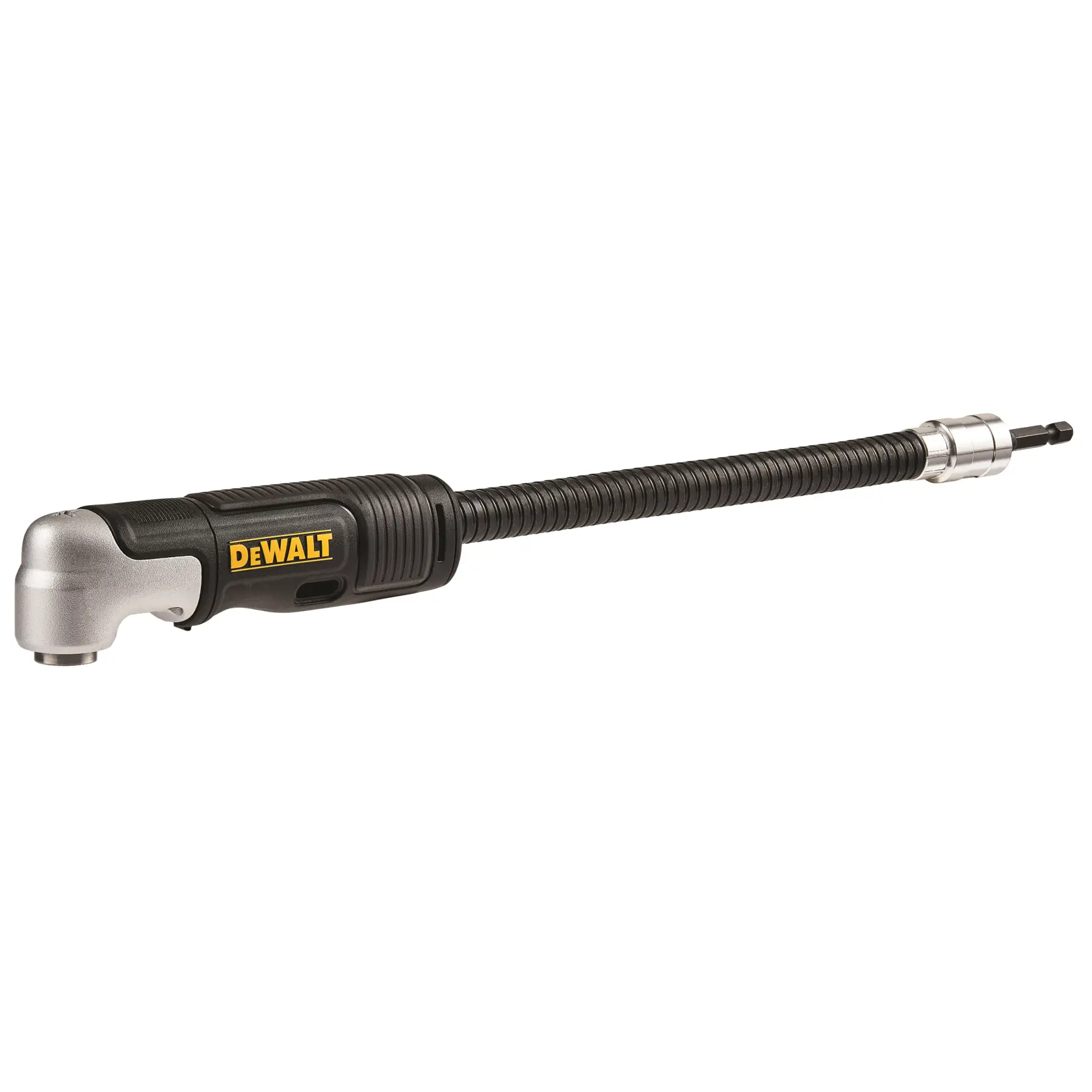 DEWALT flexibler Bohrvorsatz für DT20502, DT20502-QZ. Schwarz-silbernes Werkzeug für enge Stellen.