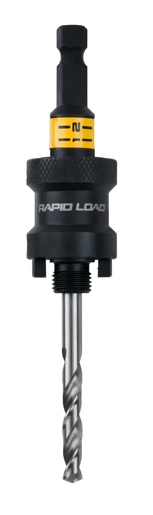 Schnellwechselhalter RAPID LOAD® für Lochsägen 14-30mm, Schafttyp Voll-Sechskant 10mm, inkl. eines Mehrzweck-Zentrierbohrers