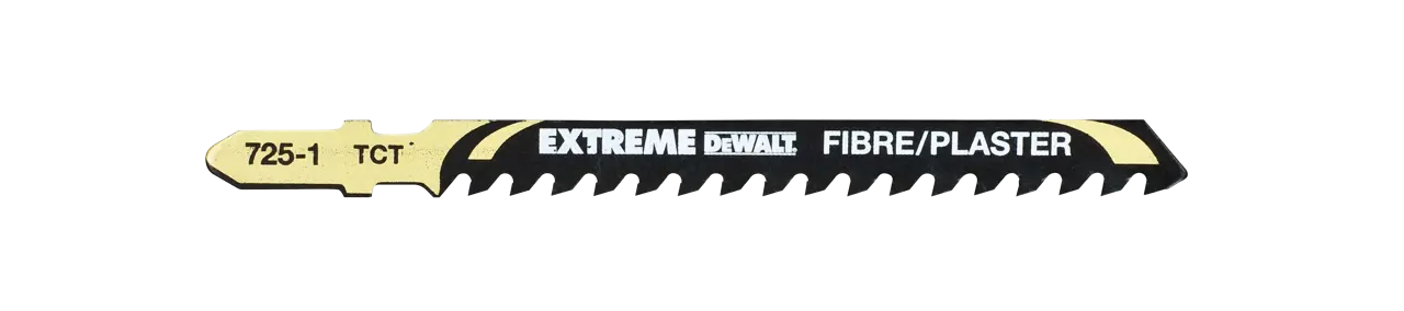 100-69mm / Zahnteilung 4.3mm / max. Schnitttiefe 20mm / EXTREME DEWALT Spezial-Stichsägeblätter - Fibre/Plaster (T-Aufnahme)