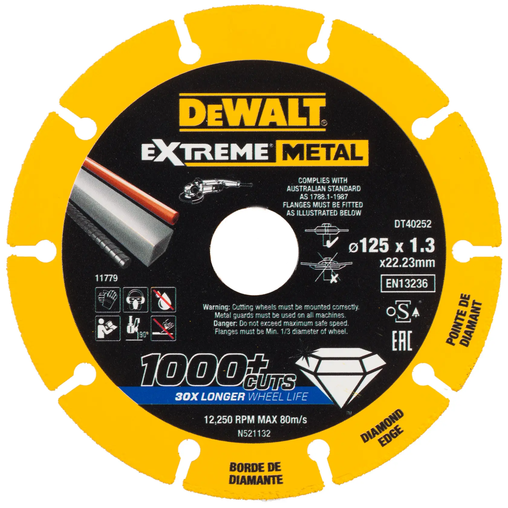Gráfico que muestra la marca DEWALT XTREME Sub-Compact Series con el eslogan 'Compacto y lleno de rendimiento' sobre un fondo amarillo.