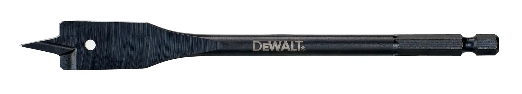 DEWALT Flachbohrer mit Sechskantschaft, für präzises Bohren in Holz entwickelt.