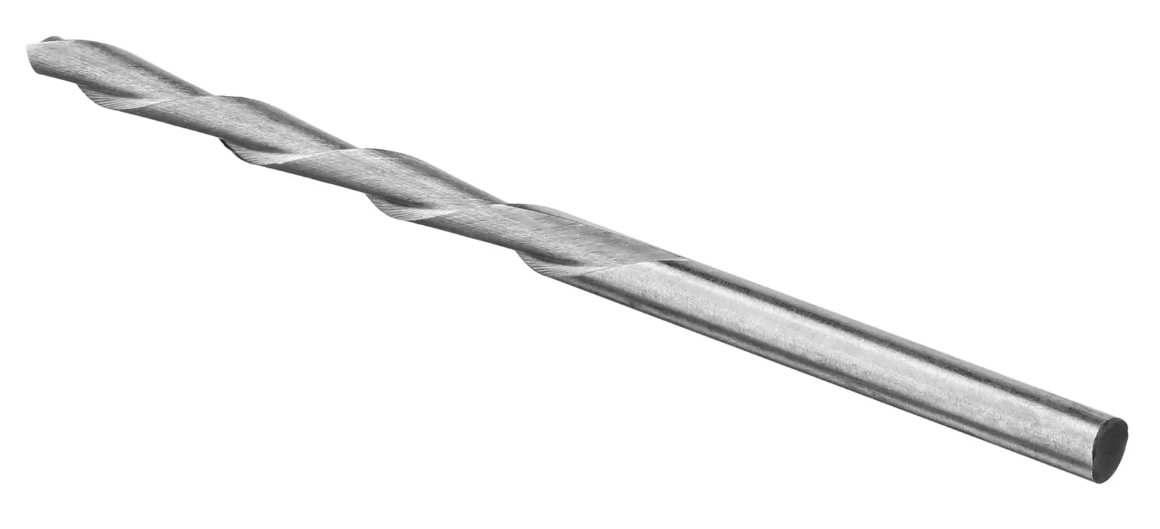 Einzelner Metallbohrer vor weißem Hintergrund, ideal für präzise Bohrarbeiten.