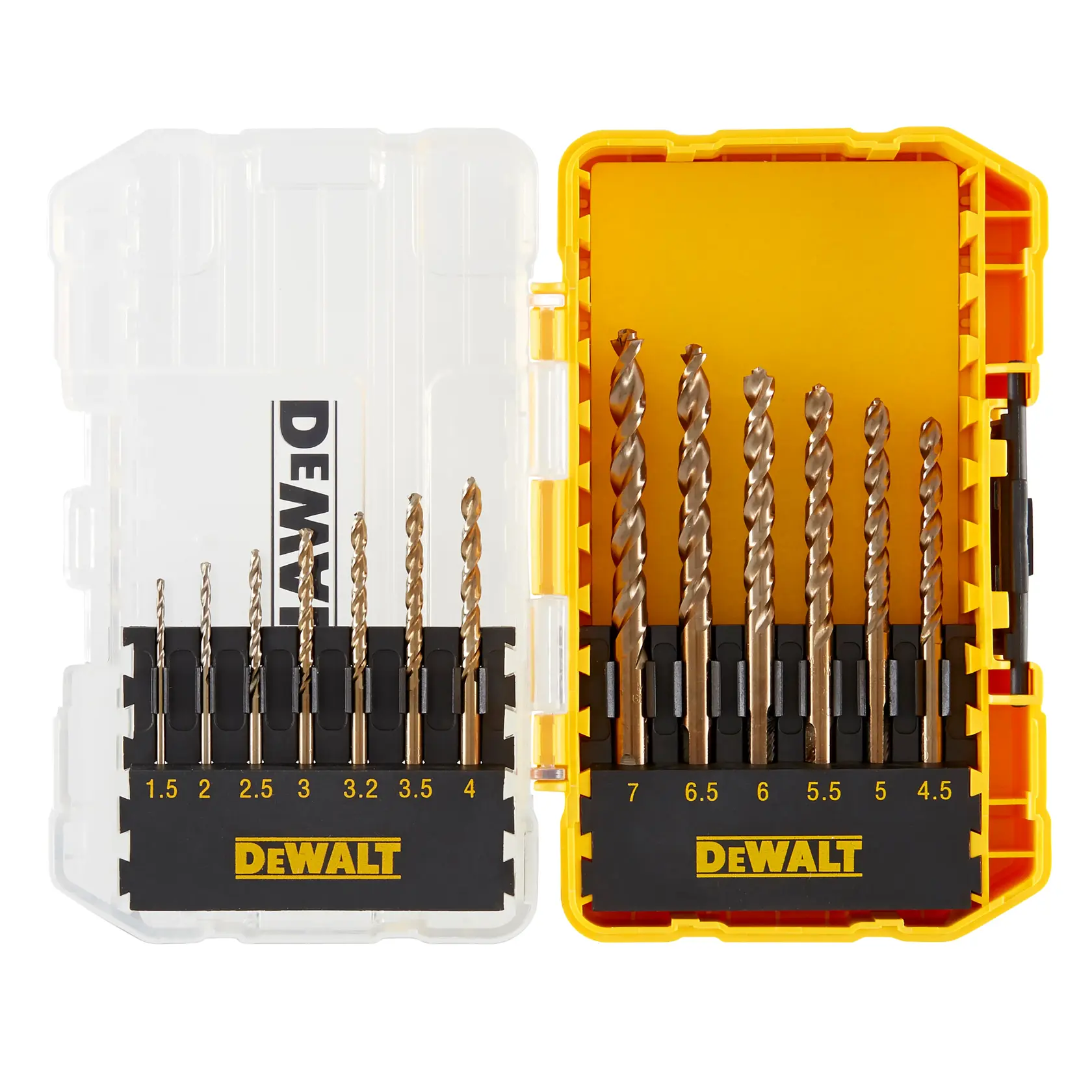 Gráfico que muestra la marca DEWALT XTREME Sub-Compact Series con el eslogan 'Compacto y lleno de rendimiento' sobre un fondo amarillo.