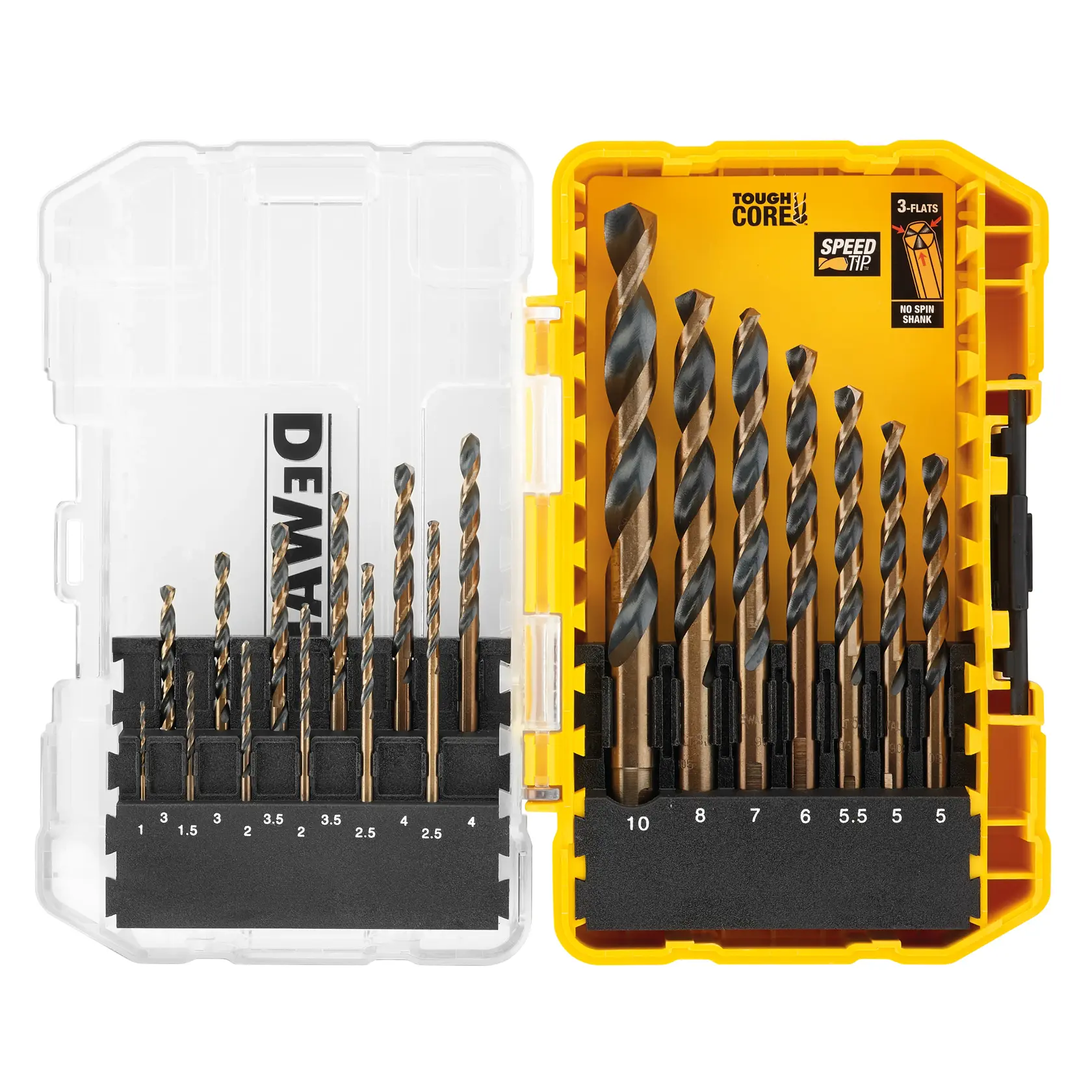 DEWALT® BLACK & GOLD™ Bohrerset im kleinen TOUGHCASE®+ (19 Stück)