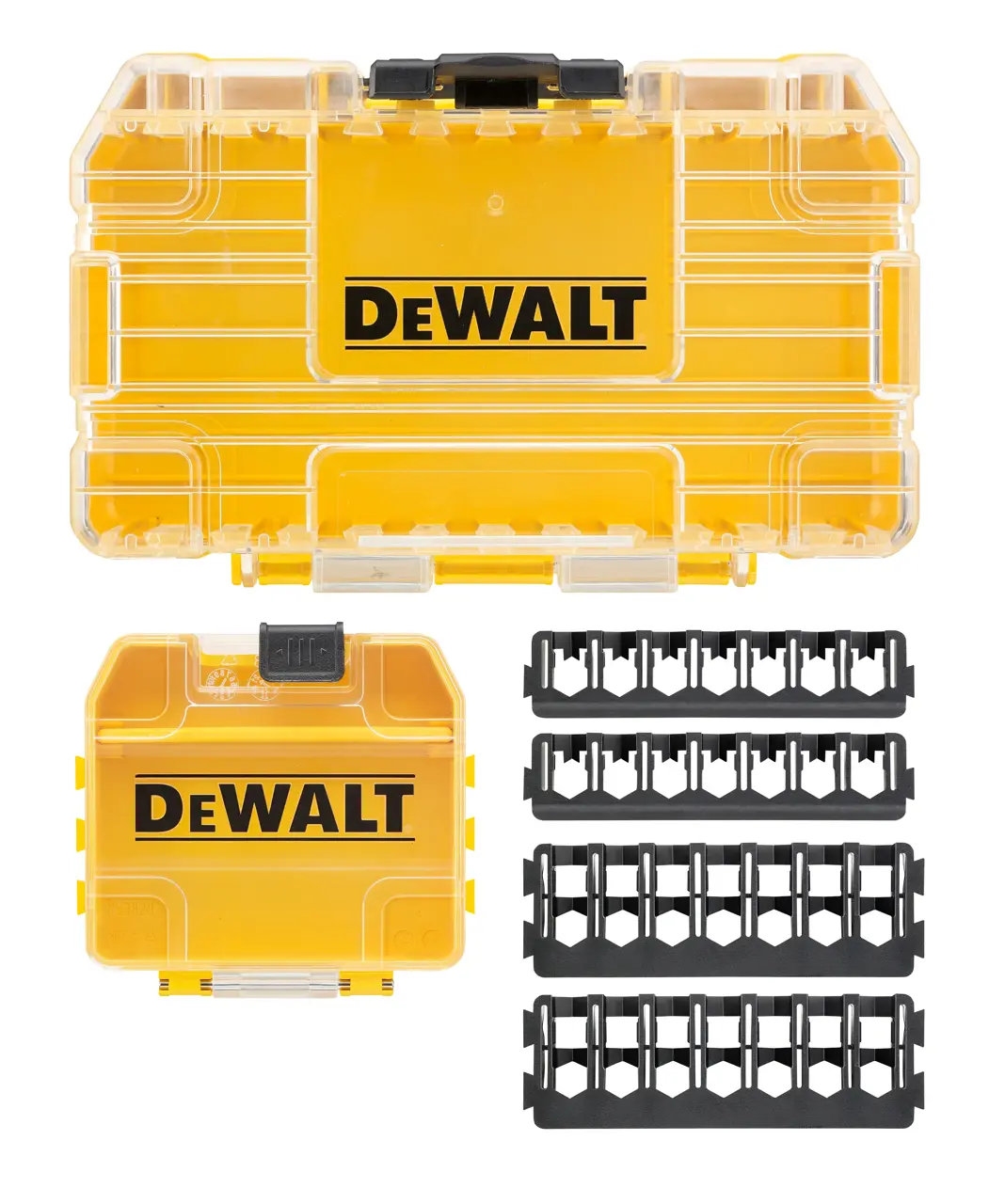 Kleiner TOUGHCASE Koffer inkl. Schüttbox und Halterungen für 25 mm und 57 mm Schrauberbits, leer zum Nachfüllen, Versandeinheit: 5 Stück