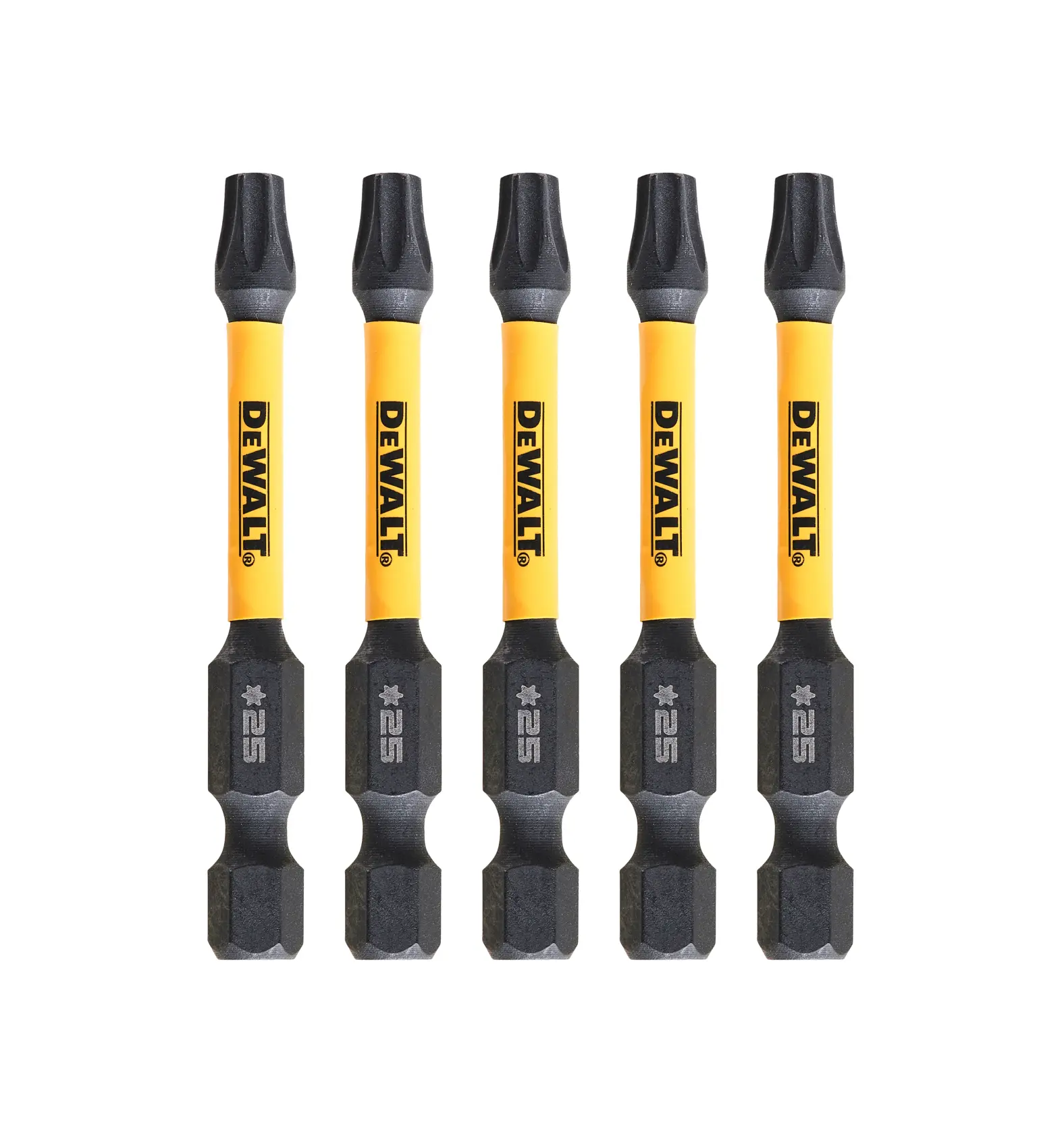 Grafik mit DEWALT XTREME Sub-Compact Series Branding und dem Slogan 'Kompakt und leistungsstark' auf gelbem Hintergrund.