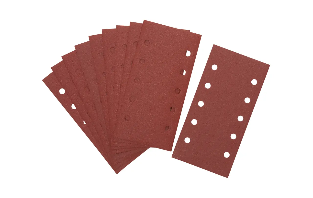 Klettfix-Schleifpapier 115 x 228mm K60, Mehrzweck-Holz/Farbe - Trockenschliff - gelocht (10 Loch parallel)