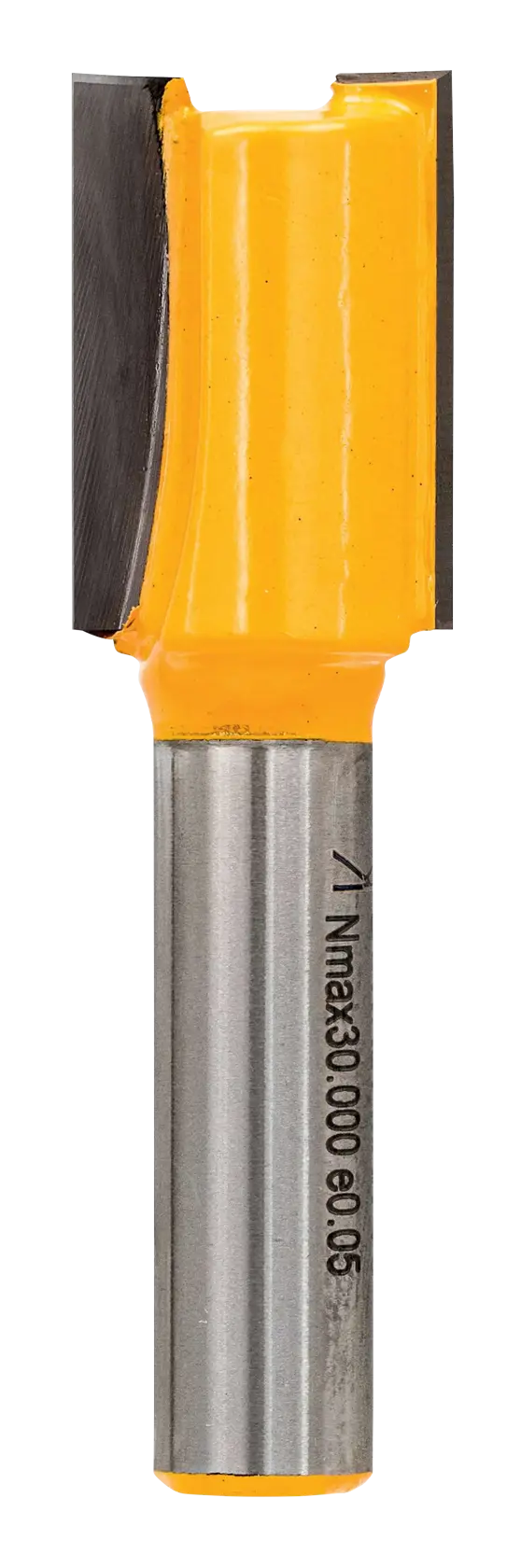 DEWALT DT90006 gerade Fräse, gelbe Beschichtung und Metallschaft für Holzarbeiten.