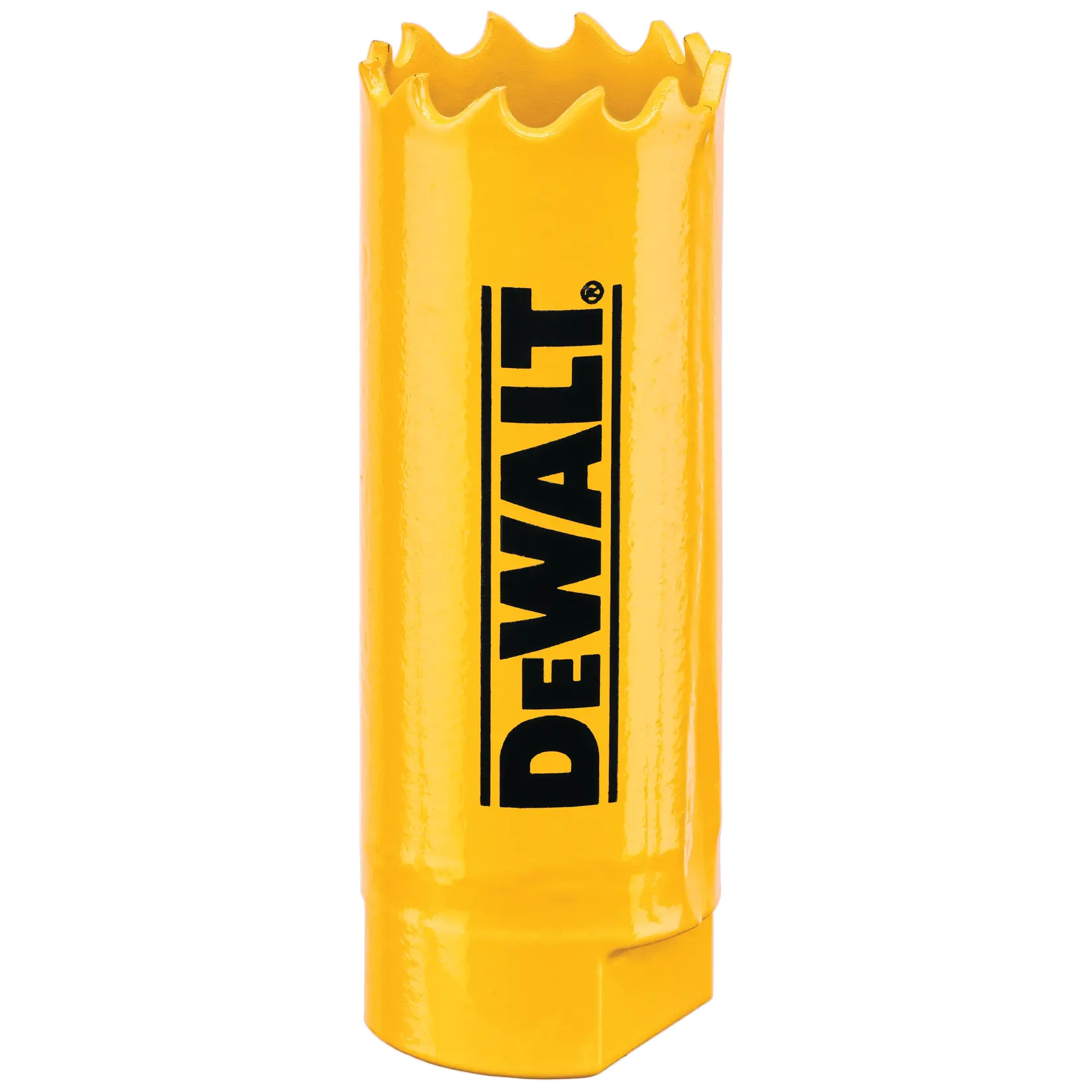 DEWALT DT90300-QZ, DT90300 Lochsäge für Fotografie, gelb mit DEWALT-Logo, zylindrisch.