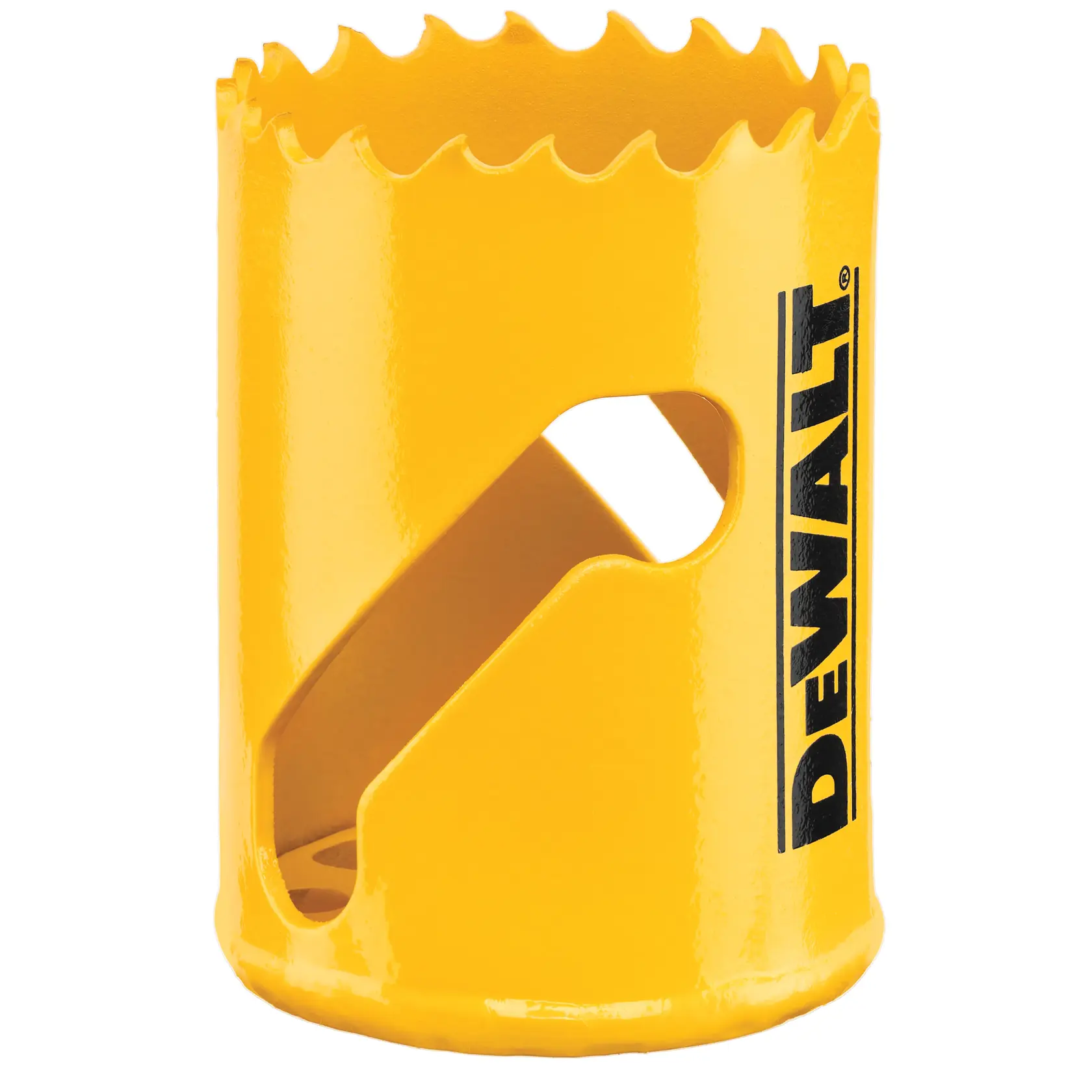 DEWALT gelbe Lochsäge für Fotografie. SKUs: DT90311, DT90311-QZ. Zylinder mit scharfen Zähnen.