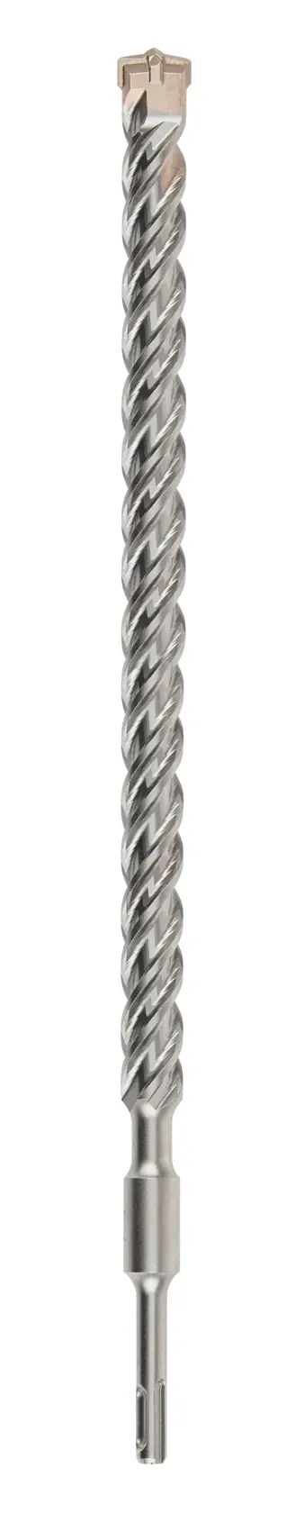 DEWALT DT9687 langer Spiralbohrer für Stein, vertikal auf weißem Hintergrund gezeigt.