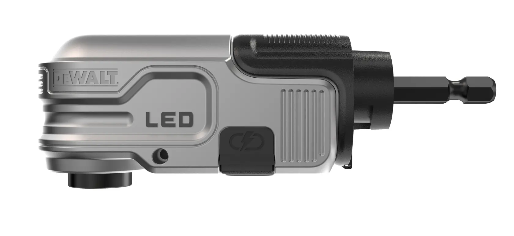 Winkelvorsatz für Verwendung mit Schraubern, 1/4", mit integrietem LED-Licht