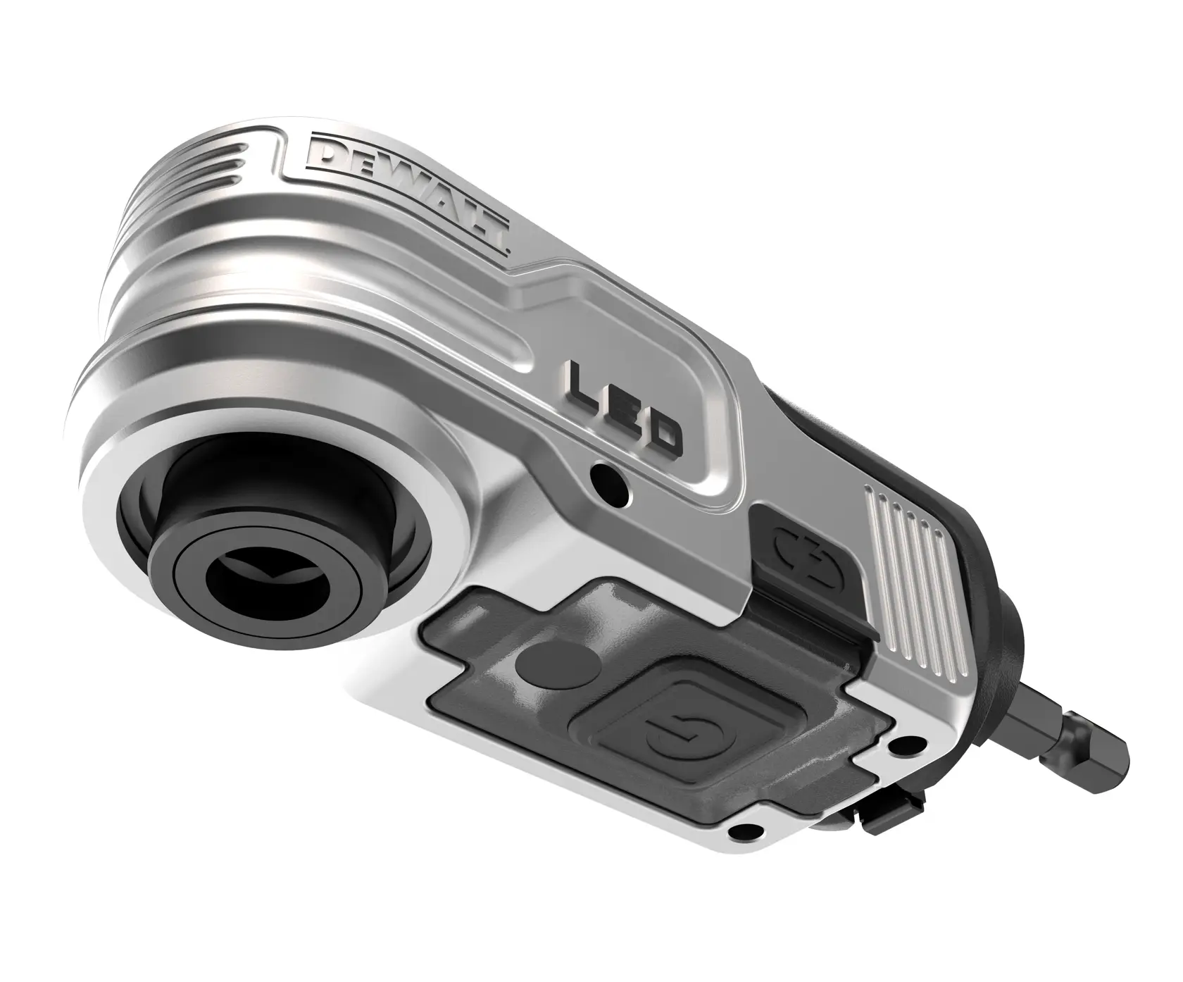 Winkelvorsatz für Verwendung mit Schraubern, 1/4", mit integrietem LED-Licht