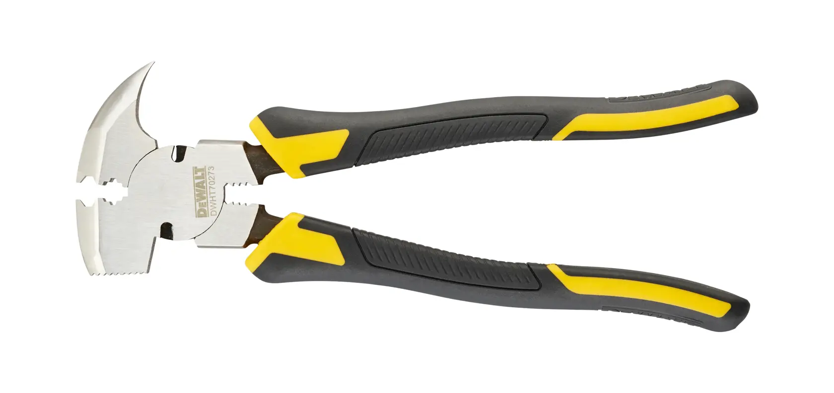 DEWALT Multifunktionszange mit schwarz-gelben Griffen vor weißem Hintergrund.