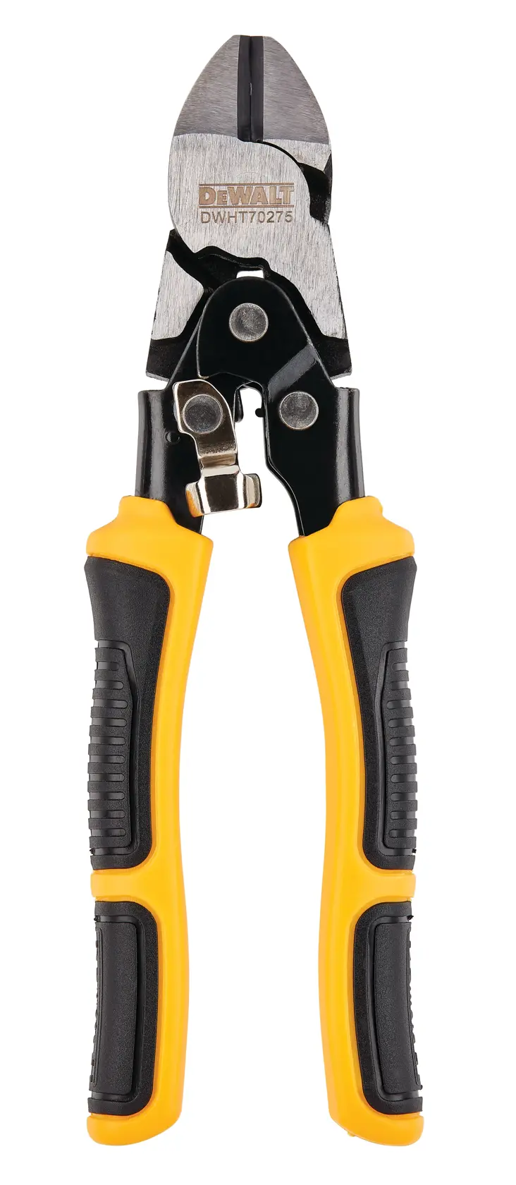 DEWALT DWHT0-70275 Bolzenschneider mit gelb-schwarzen Griffen, vor weißem Hintergrund.